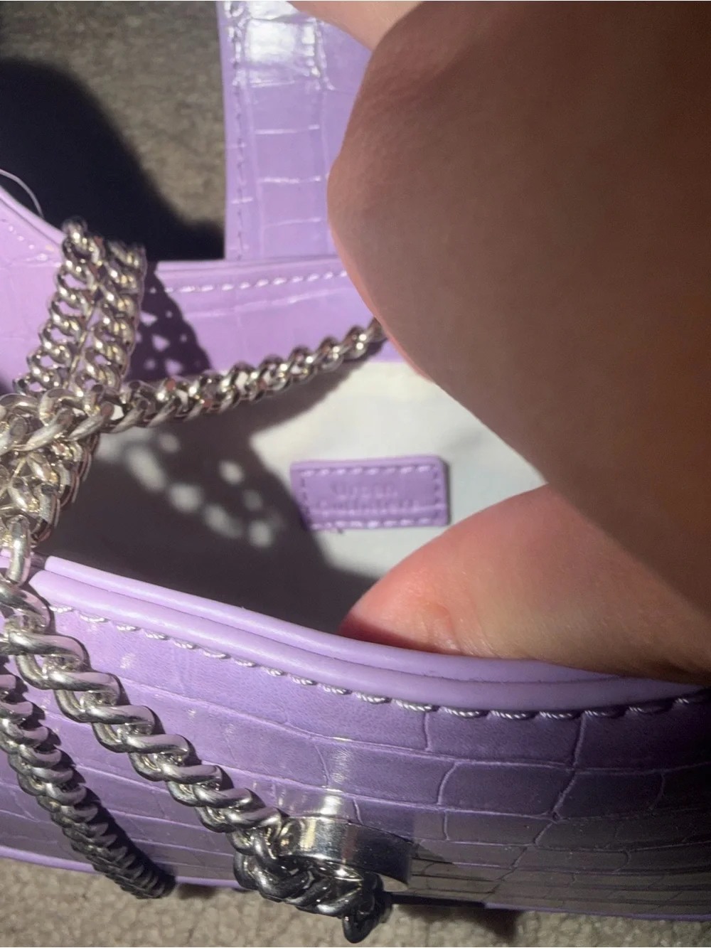 Urban Outfitters Lavender Mini Crossbody Bag with Crystal Buckle